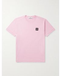 Stone Island - T-shirt in jersey di cotone con logo applicato - Lyst