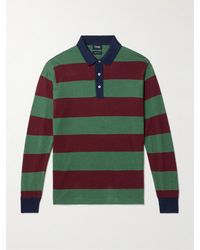Drake's - Striped Linen And Cotton-blend Jersey Rugby Shirt - Lyst
