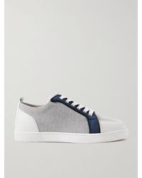 Christian Louboutin - Rantulow Sneakers aus Canvas mit Besätzen aus Veloursleder und Leder - Lyst