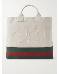 Gucci - Borsa shopping piccola cabas in cotone bicolor - Lyst