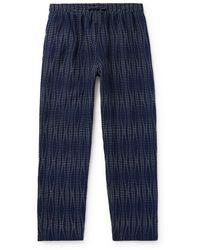 YMC - Alva Straight-leg Sashiko Cotton And Wool-blend Drawstring Trousers - Lyst