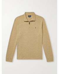 Polo Ralph Lauren - Logo-Embroidered Cotton-Jersey Half-Zip Sweater - Lyst