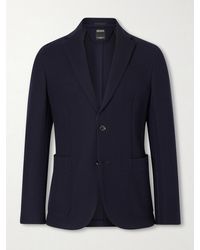 ZEGNA - Wool And Cotton-blend Piqué Blazer - Lyst