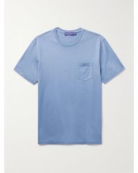 Ralph Lauren Purple Label - T-shirt in jersey di cotone tinta in capo - Lyst