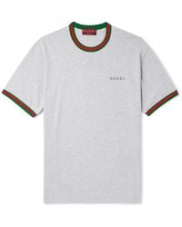 Gucci - Logo-Embroidered Cotton-Jersey T-Shirt - Lyst