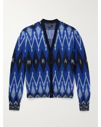 Amiri - Argyle Brushed Jacquard-Knit Cardigan - Lyst