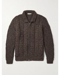 Canali - Basketwoven Alpaca-blend Zip-up Cardigan - Lyst