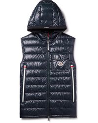 Moncler - Ragot Logo-appliquéd Quilted Glossed-shell Hooded Down Gilet - Lyst