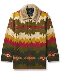 Pendleton - Brownsville Faux Shearling-trimmed Wool And Cotton-blend Jacquard Coat - Lyst