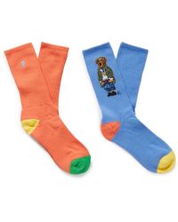 Polo Ralph Lauren - Two-pack Ribbed Jacquard-knit Cotton-blend Socks - Lyst