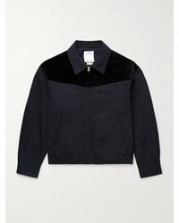 Visvim - Mayfield Velour-trimmed Wool And Linen-blend Bomber Jacket - Lyst