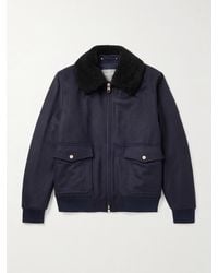 Private White V.c. - The Flight Jacket 3.0 Shearling-Trimmed Wool Bomber Jacket - Lyst