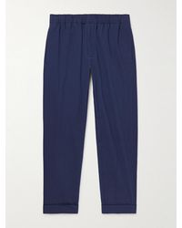Club Monaco - Straight-leg Cotton-blend Seersucker Trousers - Lyst