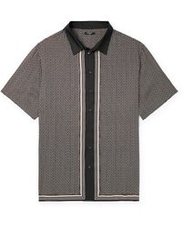 Balmain - Monogram-print Satin-twill Shirt - Lyst