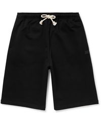 Acne Studios - Wide-leg Logo-appliquéd Cotton-jersey Drawstring Shorts - Lyst