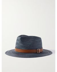 Loro Piana - Avea Leather-trimmed Straw Panama Hat - Lyst