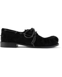 Dries Van Noten - Leather-Trimmed Suede Boat Shoes - Lyst