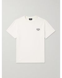 A.P.C. - Logo-Embroidered Cotton-Jersey T-Shirt - Lyst