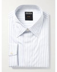 ZEGNA - Classic-collar Striped Cotton Shirt - Lyst