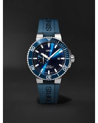 Oris - Aquis Small Second Date Automatic 45.5Mm Stainless Steel And Rubber Watch, Ref. No. 01 743 7733 4155-07 4 24 69Eb - Lyst