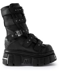 Vetements - New Rock Gamer Embellished Leather Platform Boots - Lyst