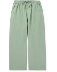 Loewe - Paula's Ibiza Wide-Leg Cropped Woven Drawstring Trousers - Lyst