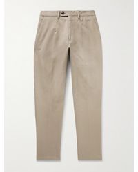 James Purdey & Sons - Tapered Brushed Cotton-blend Twill Trousers - Lyst