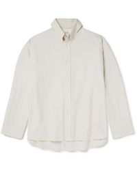 Studio Nicholson - Button-Down Collar Logo-Embroidered Striped Cotton Oxford Shirt - Lyst