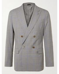 Giorgio Armani - Slim-fit Double-breasted Prince Of Wales Checked Wool Suit Jacket - Lyst