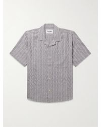 Corridor NYC - Cumberland Camp-collar Cotton-blend Jacquard Shirt - Lyst