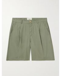Folk - Wide-leg Pleated Garment-dyed Cotton-twill Shorts - Lyst