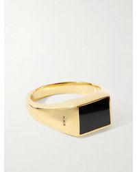 Mikia - Plated Sterling Onyx Ring - Lyst