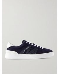 Moncler - Monaco M Leather-trimmed Suede Sneakers - Lyst