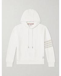 Thom Browne - Logo-Appliquéd Striped Cotton-Jersey Hoodie - Lyst