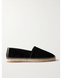 Brunello Cucinelli - Leather-Trimmed Suede Espadrilles - Lyst