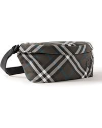 Burberry - Logo-Embroidered Checked Canvas Belt Bag - Lyst