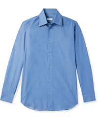 De Petrillo - Brushed Cotton-Chambray Shirt - Lyst