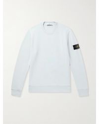 Stone Island - Logo-Appliquéd Garment-Dyed Cotton-Jersey Sweatshirt - Lyst