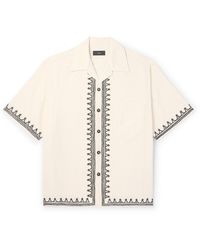 Alanui - Akasha Camp-collar Embroidered Striped Cotton-blend Shirt - Lyst