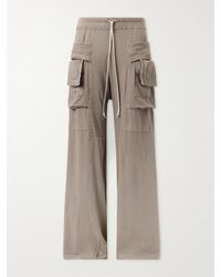 Rick Owens - Pantaloni cargo a gamba larga in jersey di cotone con coulisse Creatch - Lyst
