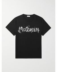 Alexander McQueen - T-Shirt aus Baumwoll-Jersey mit Logoprint - Lyst