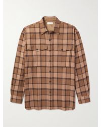 Dries Van Noten - Oversized Brushed Checked Cotton-Blend Twill Shirt - Lyst