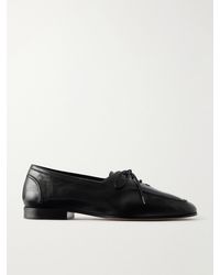 Bottega Veneta - Gino Crinkle Leather Lace- Up Loafers - Lyst