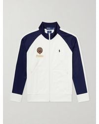 Polo Ralph Lauren - Wimbledon Logo-Embroidered Cotton-Blend Piqué Zip-Up Sweatshirt - Lyst