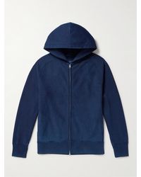 Blue Blue Japan - Hoodie aus Baumwoll-Jersey in Indigo-Färbung - Lyst