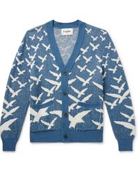 Corridor NYC - Seagull Jacquard-knit Cotton Cardigan - Lyst
