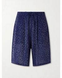 Needles - H.D. Straight-Leg Leopard-Jacquard Drawstring Shorts - Lyst
