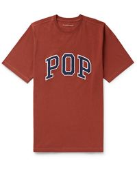 Pop Trading Co. - Arch Logo-appliquéd Cotton-jersey T-shirt - Lyst