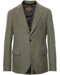 Tod's Green Cotton-moleskin Suit Jacket