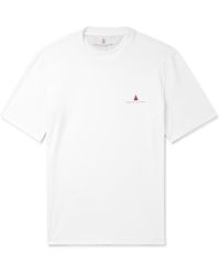 Brunello Cucinelli - Slim-fit Logo-print Cotton-jersey T-shirt - Lyst